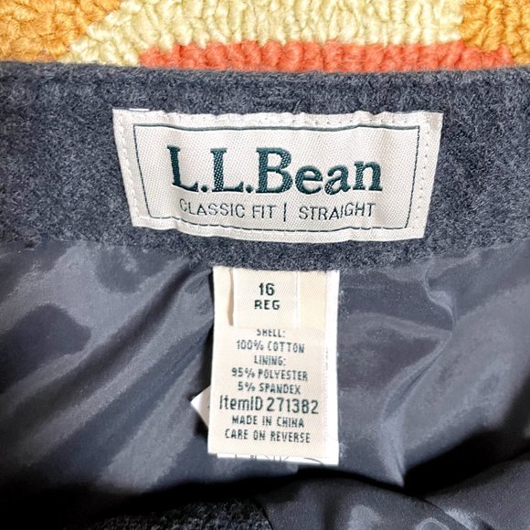 L.L. Bean gray flannel classic fit straight skirt - size 16 reg - Picture 7 of 8